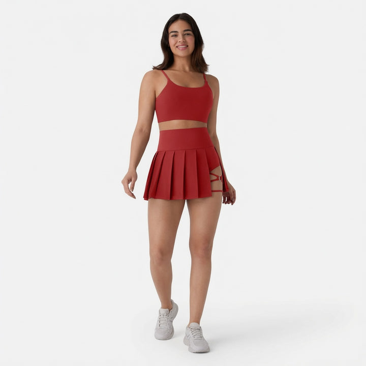 The Elara Ring Cutout Pleated Skort