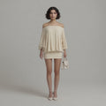The Elara Off-Shoulder Backless Tie Mini Dress