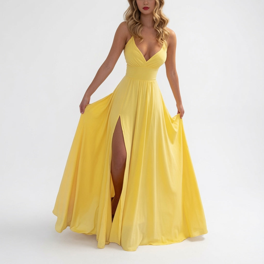 The Elara Tie-Back Side Slit Resort Dress