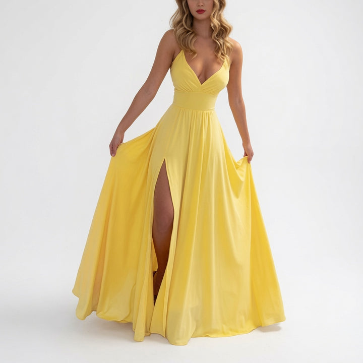 The Elara Tie-Back Side Slit Resort Dress