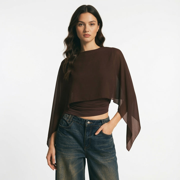 The Elara Cape Sleeve Blouse