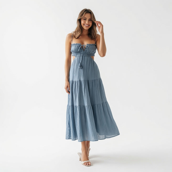 The Elara Cut Out Boho Maxi Dress