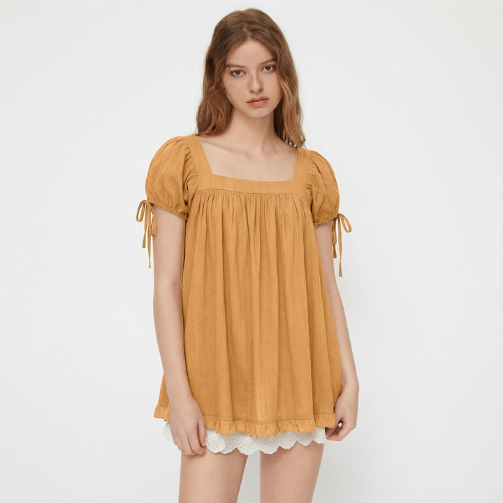 The Elara Romantic Square Neck Top