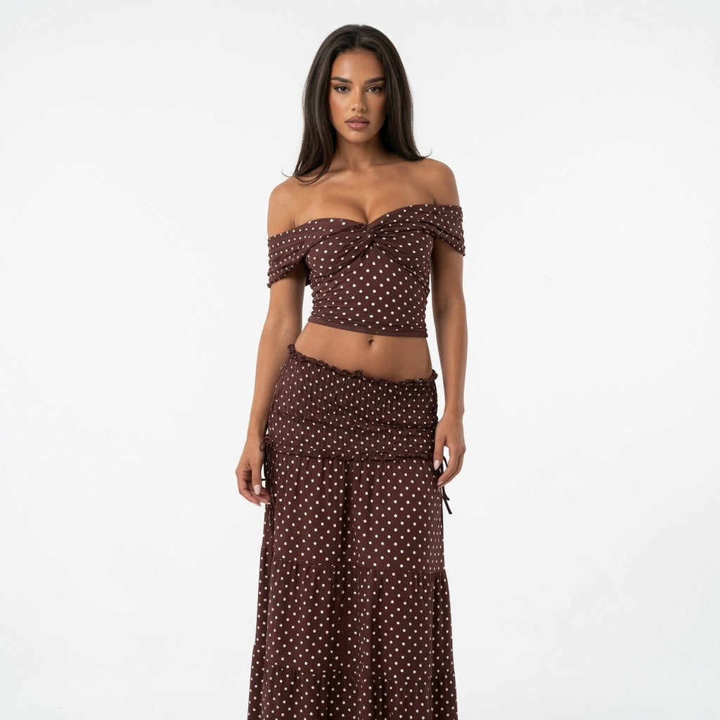 The Elara Riviera Off Shoulder Maxi Set