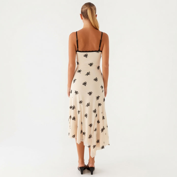 Boho Floral Embroidered Lace Slip Dress