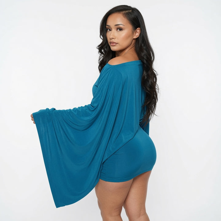 The Elara Off-Shoulder Ruched Mini Dress
