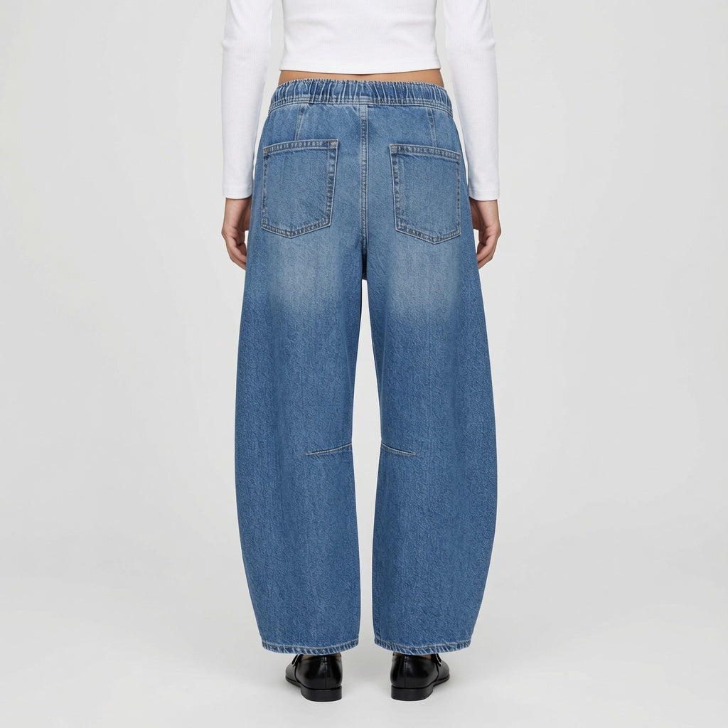 The Elara Wide Leg Drawstring Cargo Jeans