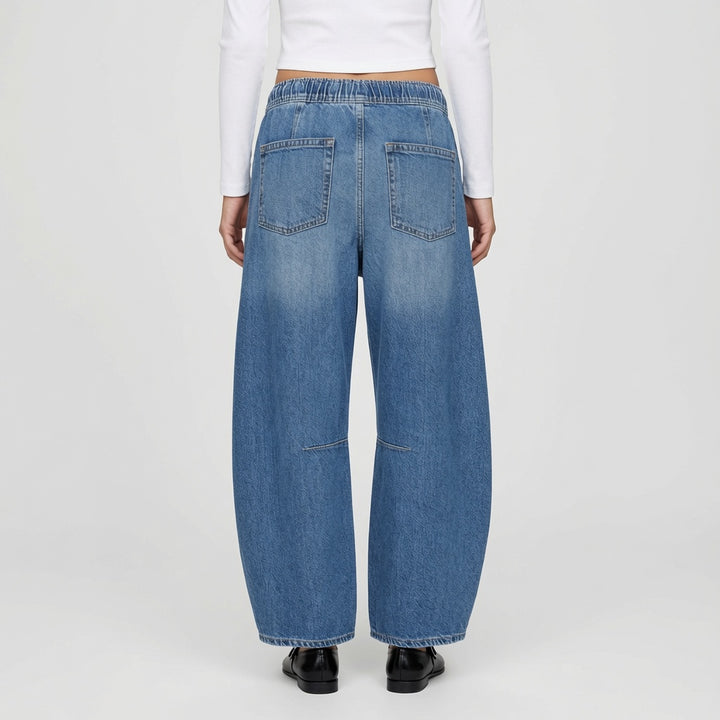 The Elara Wide Leg Drawstring Cargo Jeans