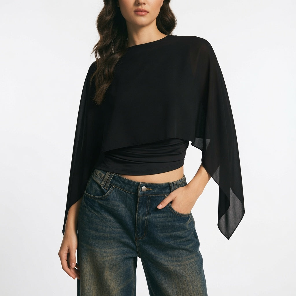 The Elara Cape Sleeve Blouse