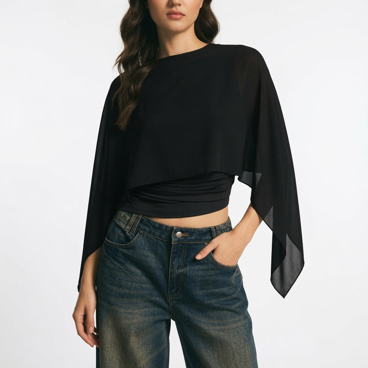 The Elara Cape Sleeve Blouse