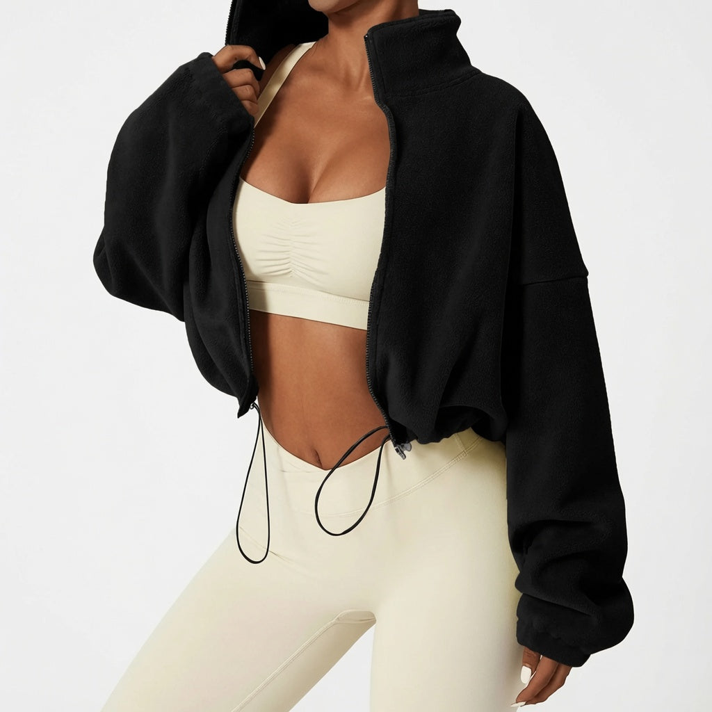 The Elara Cozy Polar Fleece Cropped Jacket