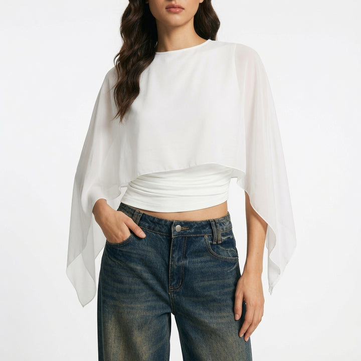 The Elara Cape Sleeve Blouse