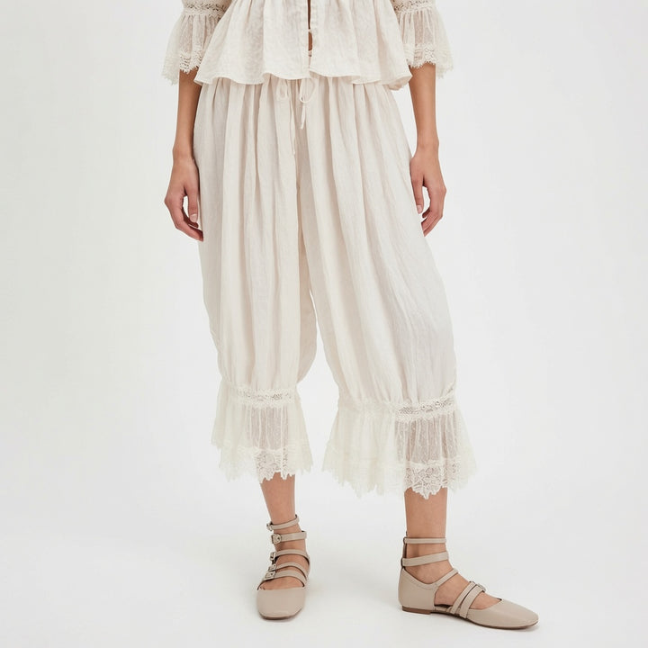 The Elara Vintage Lace Bloomer Pants