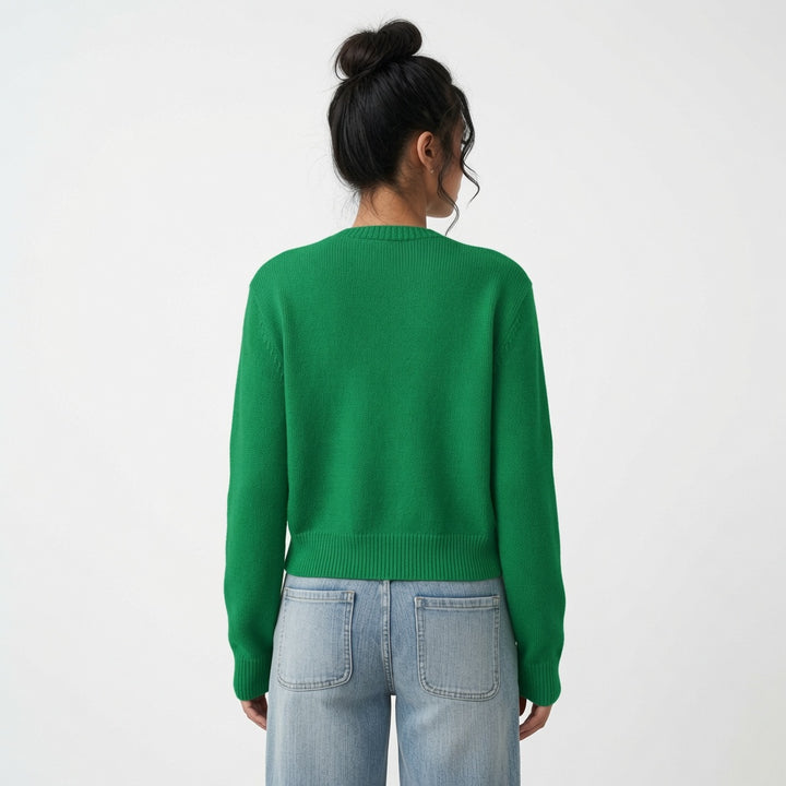 The Elara Lightweight Cropped Button Cardigan