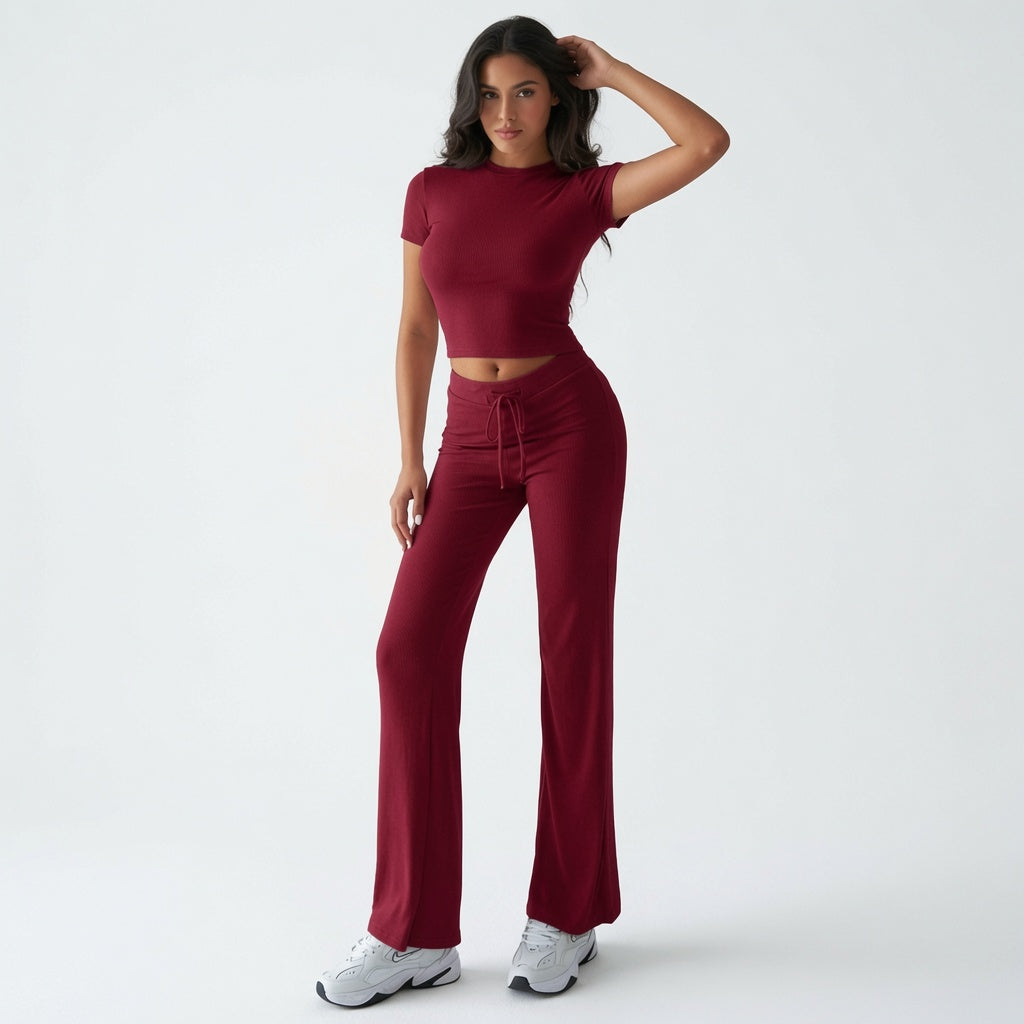 The Elara Soft Stretch Crop &amp; Flare Set