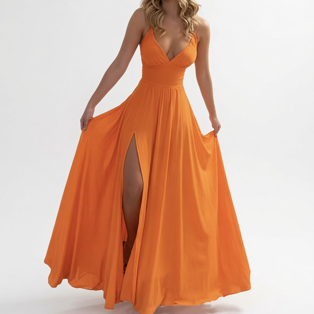 The Elara Tie-Back Side Slit Resort Dress