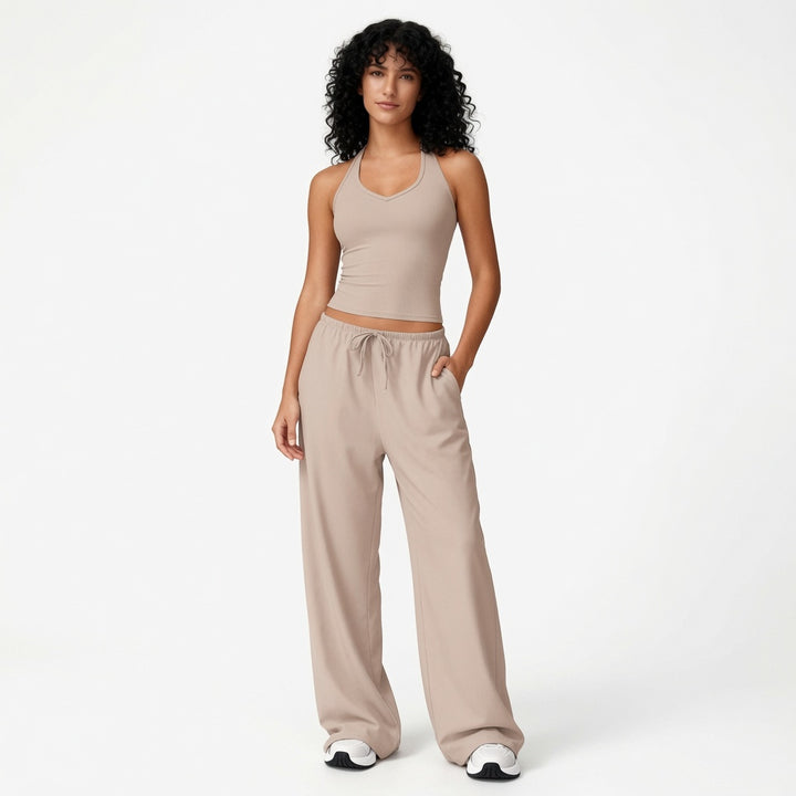 The Elara Strappy Back  Wide-Leg Set