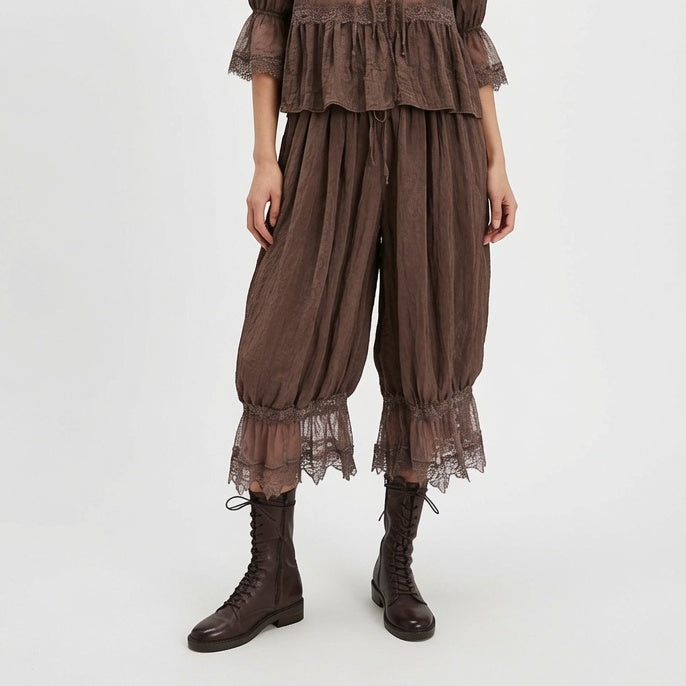 The Elara Vintage Lace Bloomer Pants