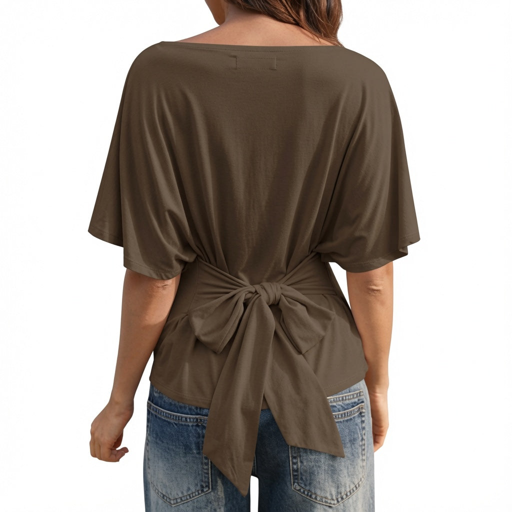 The Elara Tie Back Relaxed Top