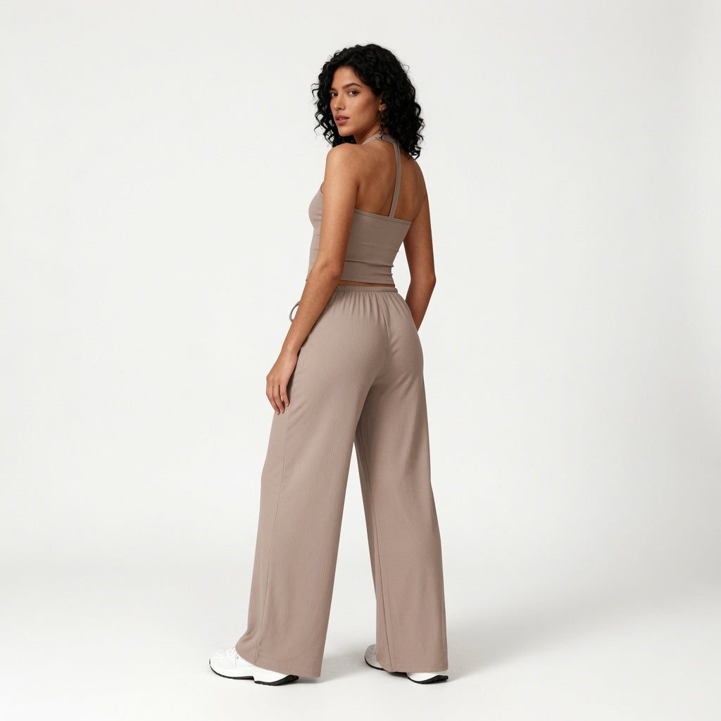 The Elara Strappy Back  Wide-Leg Set