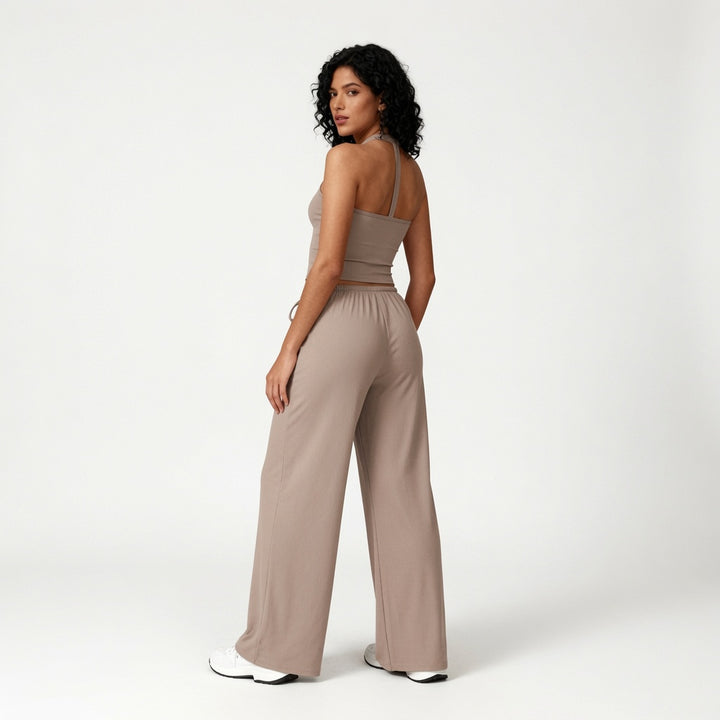 The Elara Strappy Back  Wide-Leg Set