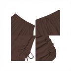 The Elara Wide Leg Cargo Pants with Adjustable Ties