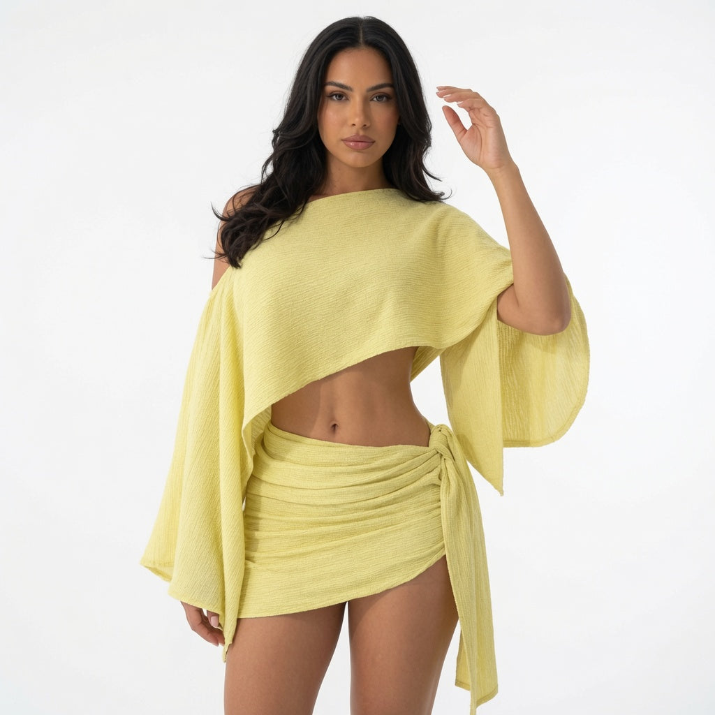 The Elara Asymmetric Off-Shoulder Two Piece Set