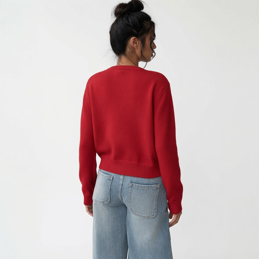 The Elara Lightweight Cropped Button Cardigan