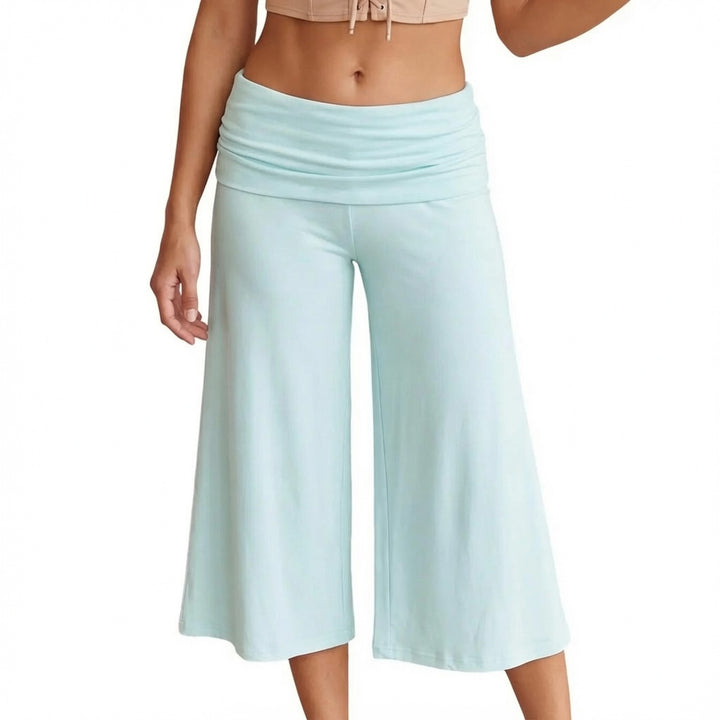 The Elara Fold Over Wide Leg Capri Pants