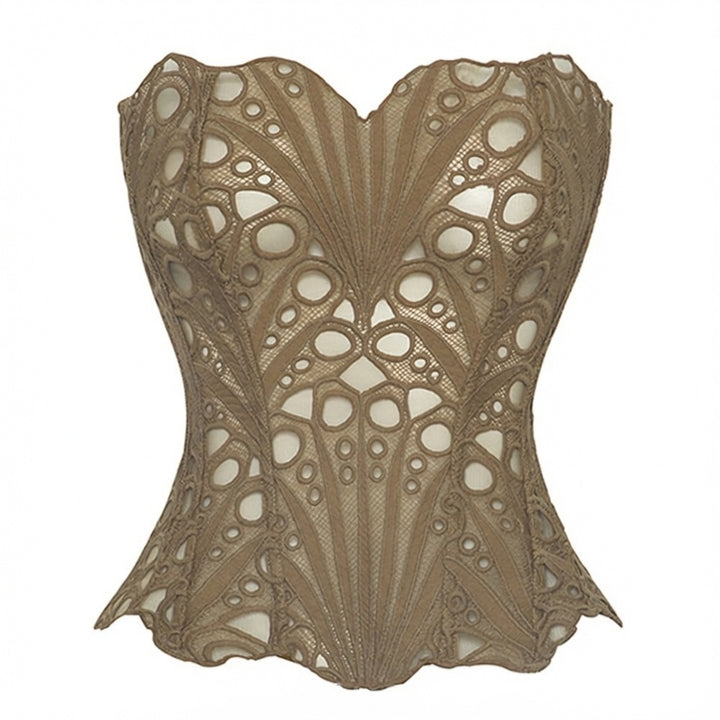 The Elara Floral Lace Corset Tube Top
