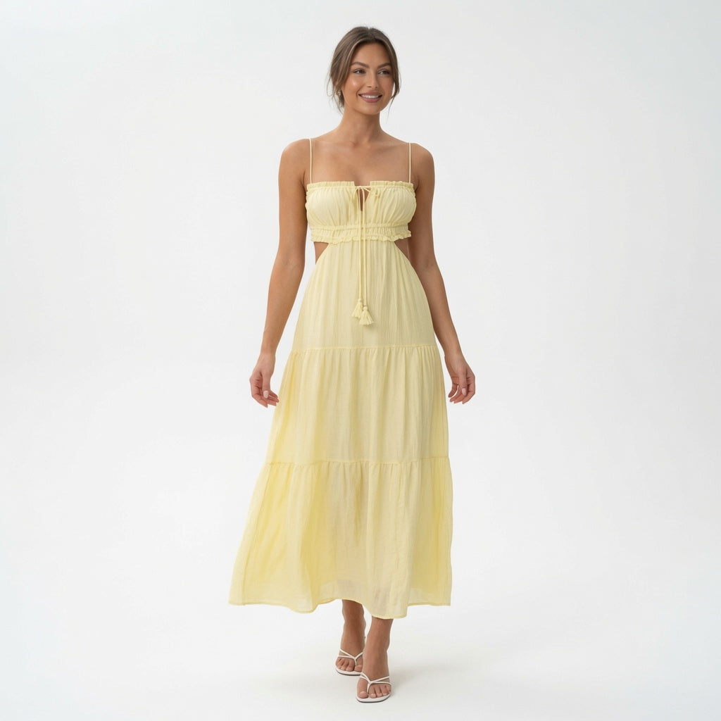 The Elara Cut Out Boho Maxi Dress
