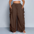 The Elara Wide Leg Cargo Pants with Adjustable Ties