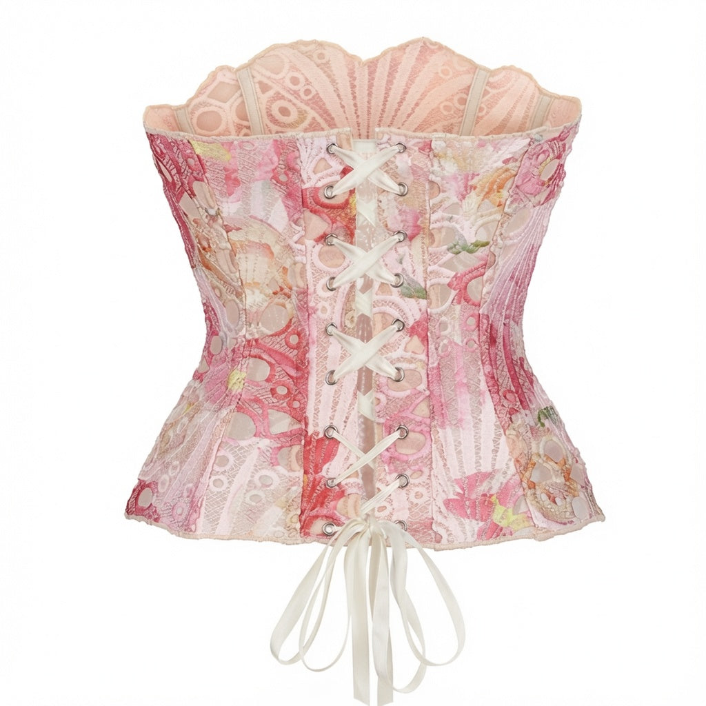 The Elara Floral Lace Corset Tube Top