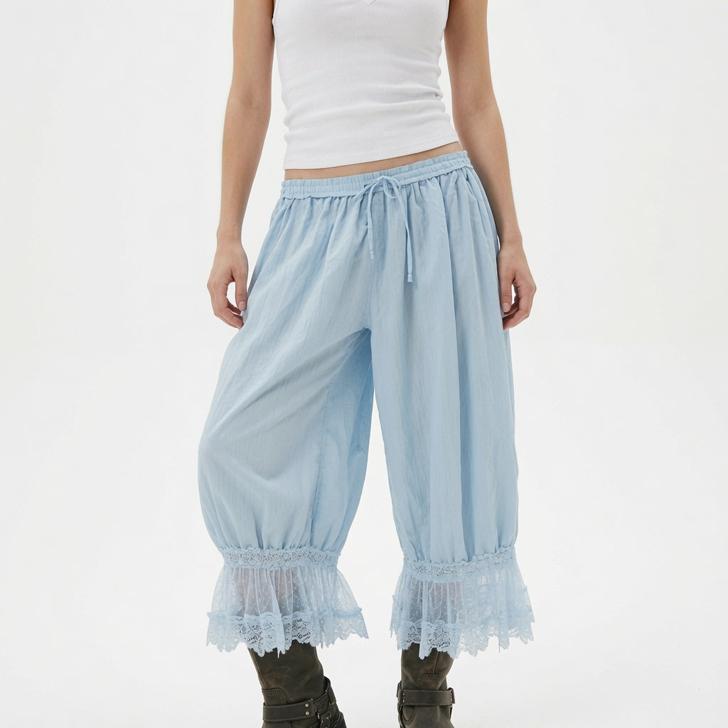 The Elara Vintage Lace Bloomer Pants