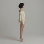 The Elara Off-Shoulder Backless Tie Mini Dress