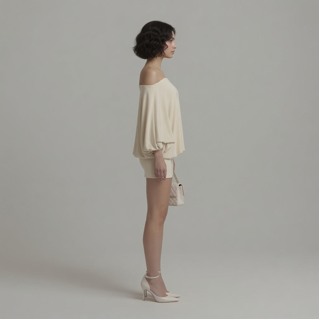 The Elara Off-Shoulder Backless Tie Mini Dress
