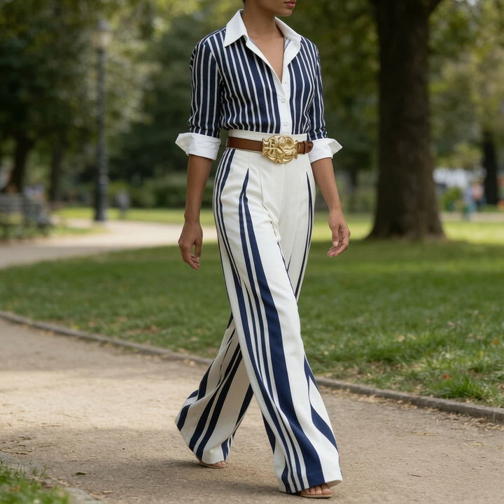 The Elara Riviera Striped Palazzo Pant