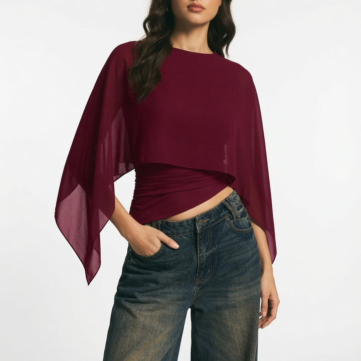 The Elara Cape Sleeve Blouse