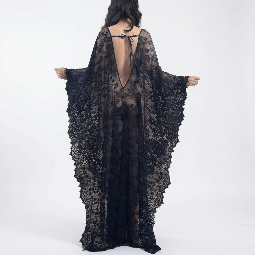 The Elara Floral Lace Kaftan Cover Up