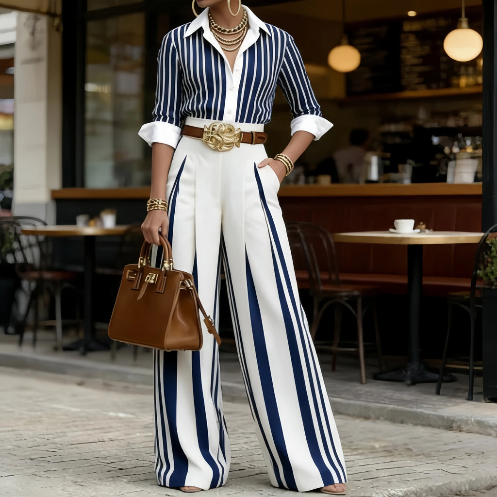 The Elara Riviera Striped Palazzo Pant